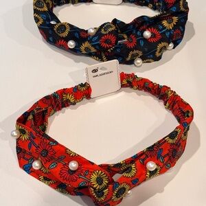 Colorful Floral Headbands with Pearls